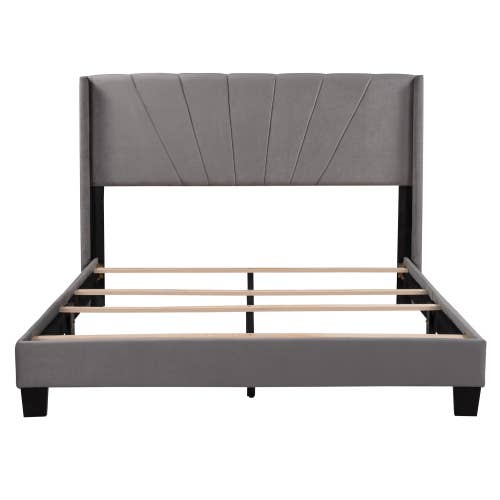 VTNG50 - Wholesale Bed - Queen Size Velvet Upholstered Platform Bed,Box Spring Needed37
