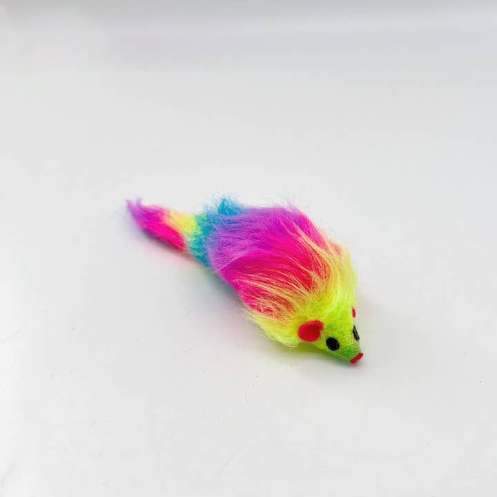 Cheerhunting - Wholesale Pet Toy - Cat/Dog - Moo - Rainbow Furry Mouse Toy4