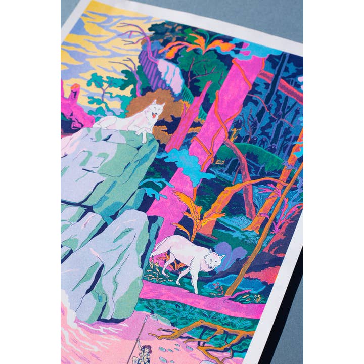 KIBLIND Atelier – wholesale Konsttryck – A3-poster – Miyazaki – Prinsessan Mononoke – Simon Roussin2