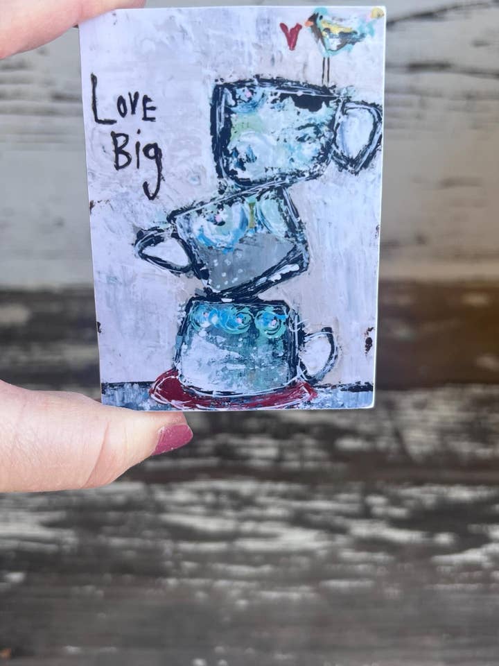 Tekoppskonstmagnet, älska stort för wholesale av Sunshine Girl Designs