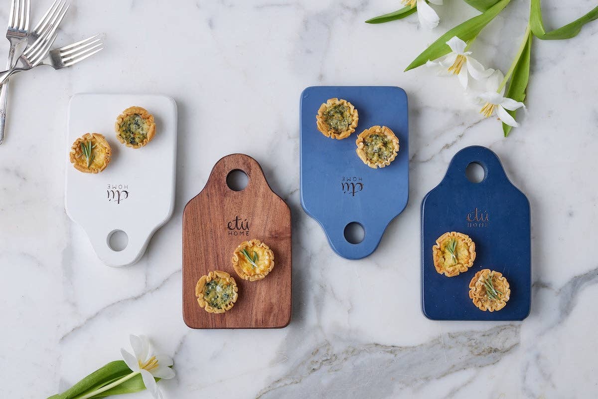 etúHOME – Engroshandel Ostebræt – Mini forretbræt med smørekniv, lille, hvid1