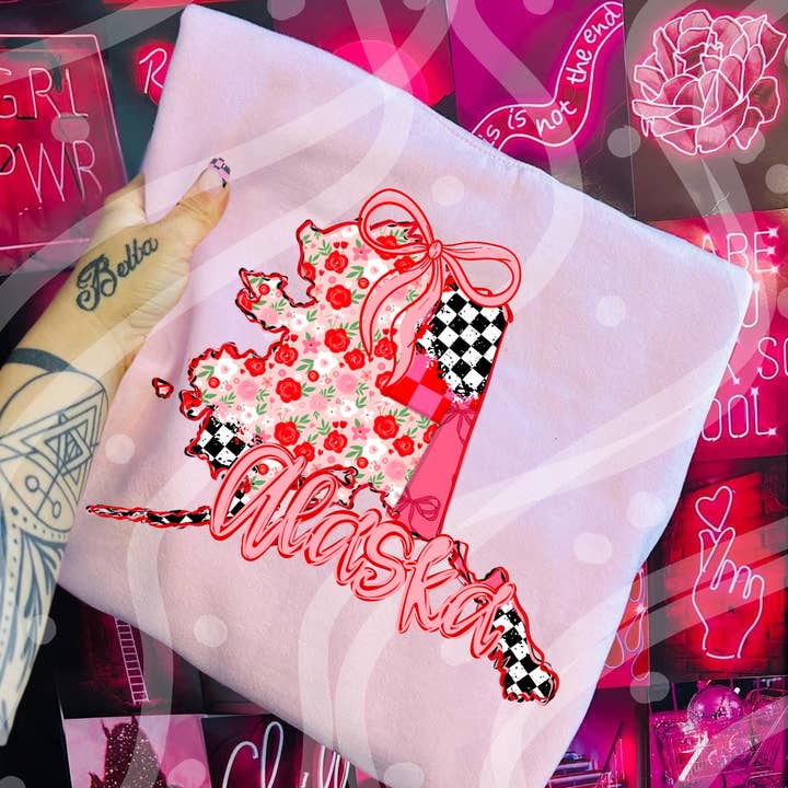 Alaska patchwork tee or sweatshirt for wholesale by Gunpowder and lace wholesale