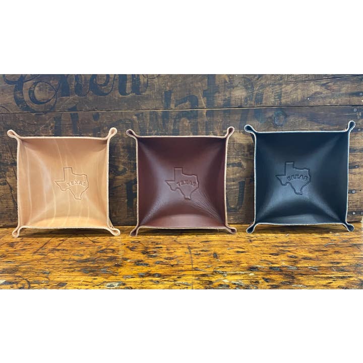 Bandeja de cuero para aparcacoches | Texas Outline para venta al por mayor de Manready Mercantile