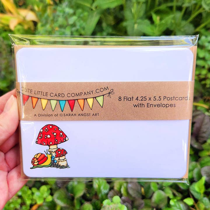 Cute Little Postcard Packs: Mushrooms for wholesale by Sarah Angst Art