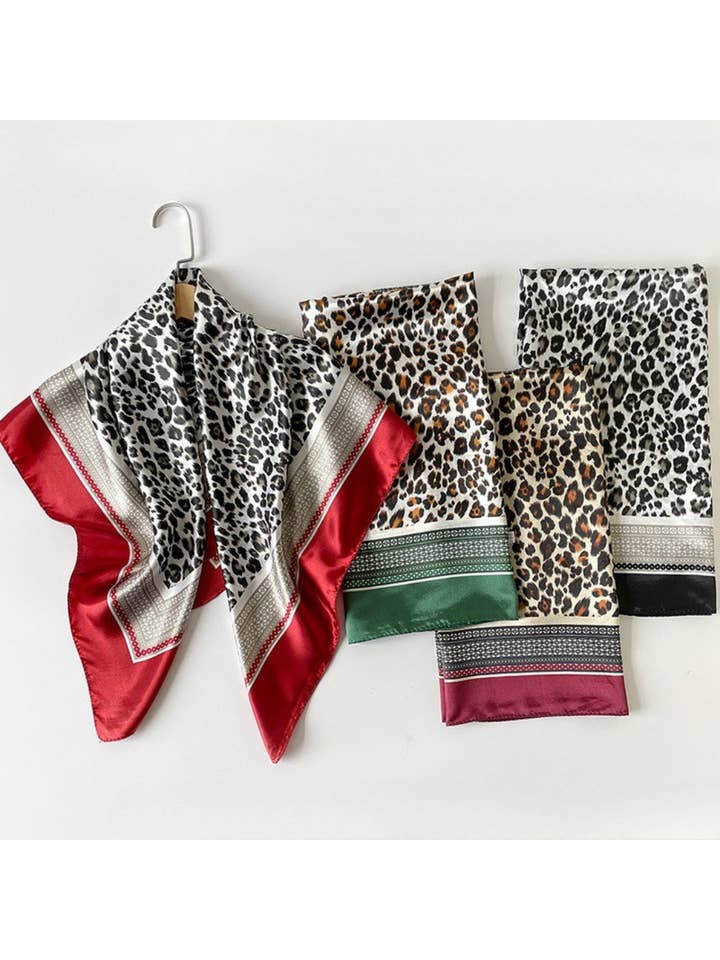 Scarvii - Leopard Border Accent Square Scarf for wholesale by Funkyrel® Atzbranding Limited