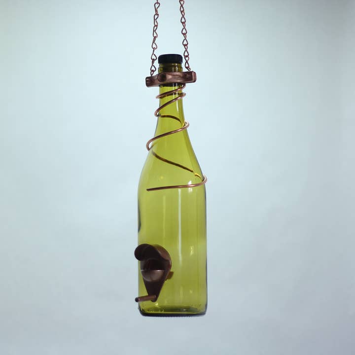 Blue Ridge Mountain Gifts - Wholesale Bird Feeder - Glass Wine Bottle Bird Feeder
