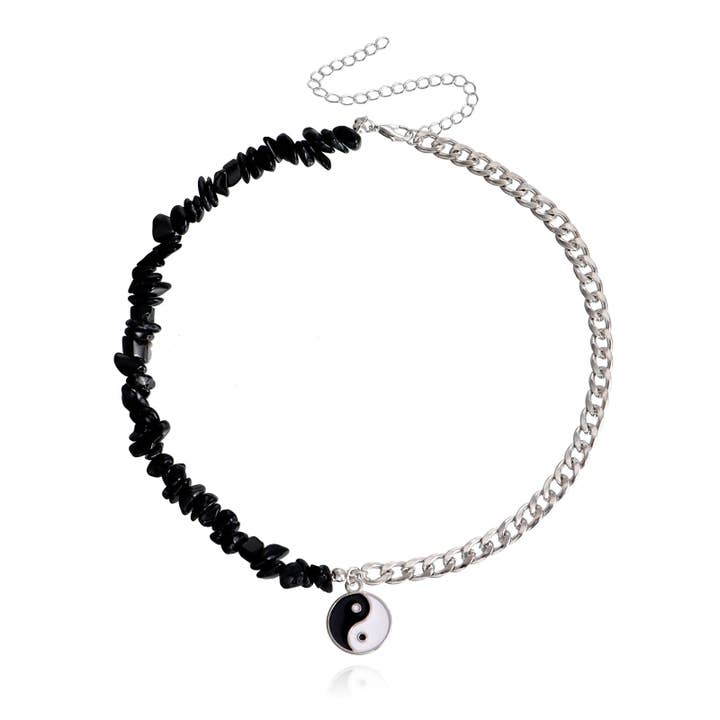 Gemscape UK - Wholesale Beaded/Pearl Necklace - Yin-Yang Chunky Sweater Stylish Trendy Boho Beach Chain Girl