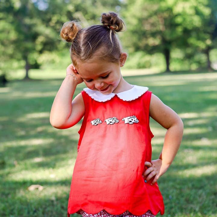 French Knot Hog Girl Bubble Short Set for wholesale by Southern Taters