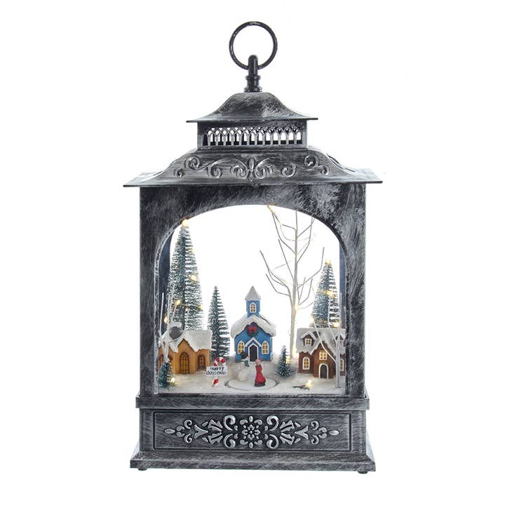 Kurt S. Adler, Inc. - Wholesale Christmas decoration - 15"B/O LED MUSICAL LANTERN W/XMS VILLAGE1