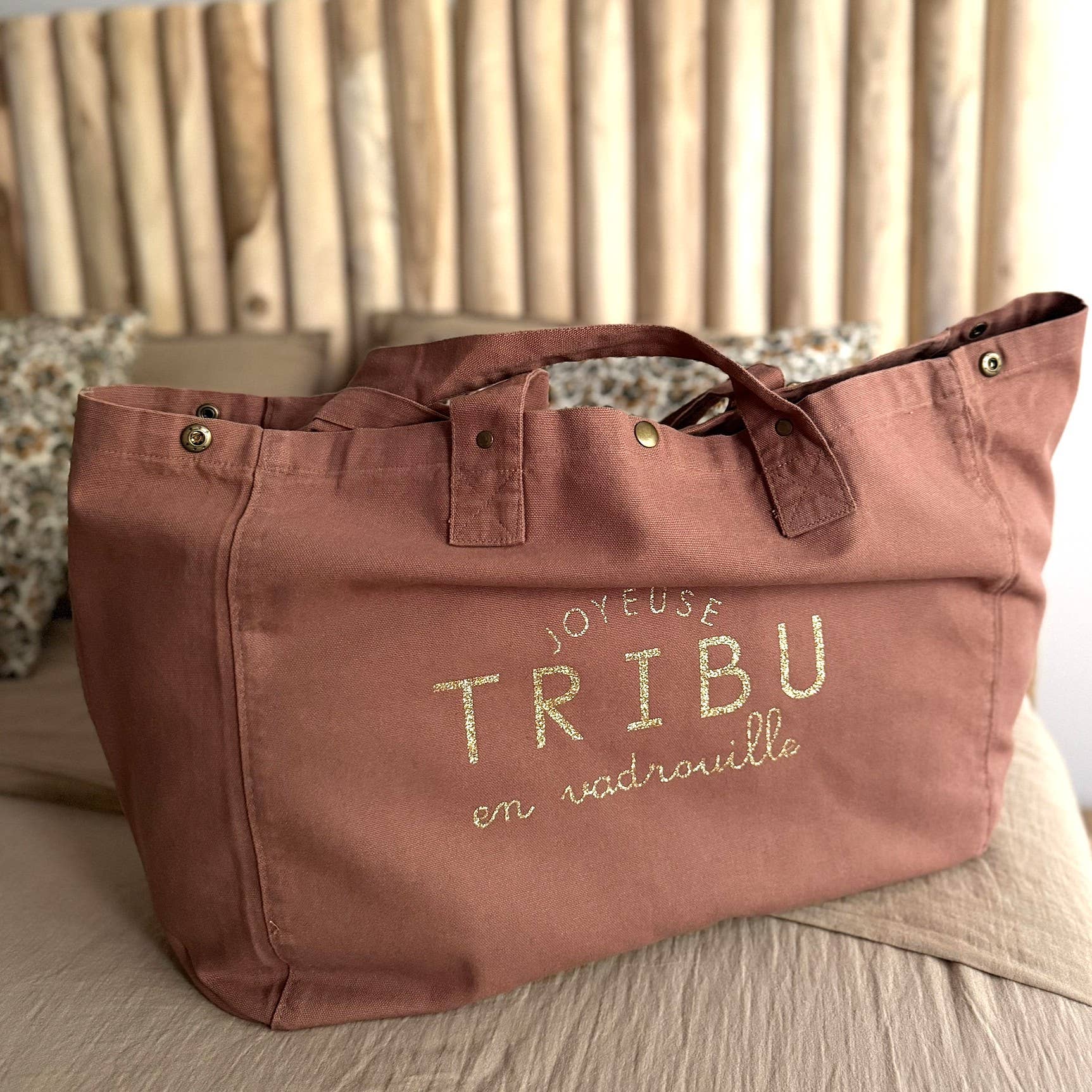 Marcel & Lily - Wholesale Tote Bag - Women's - Large tote bag "Joyeuse Tribu" - 6 colors to choose from9