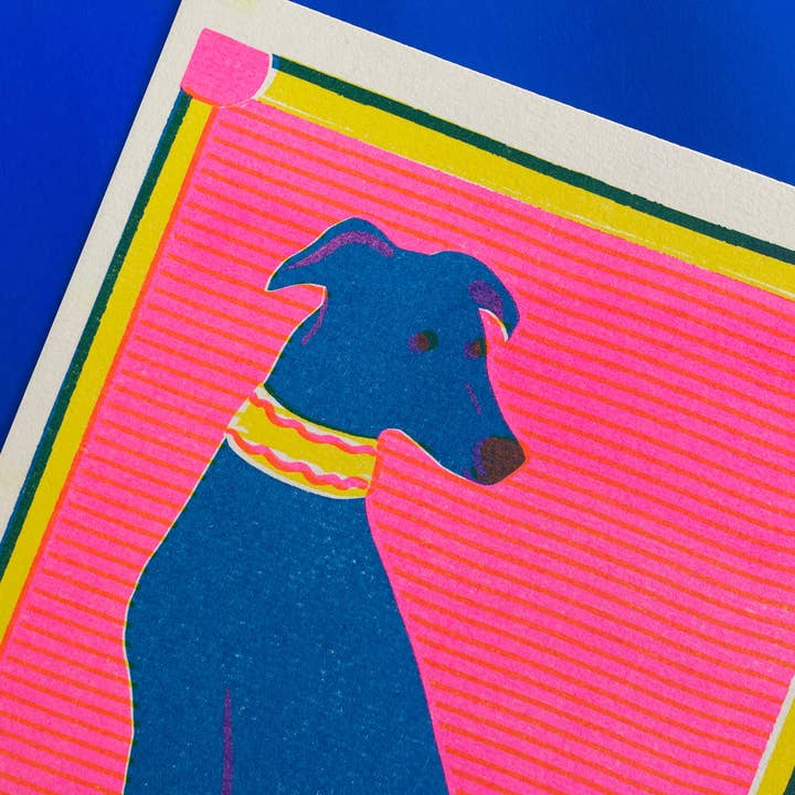 naomi wilkinson illustration - Wholesale Art Print - Greyhound Mini Risograph print1