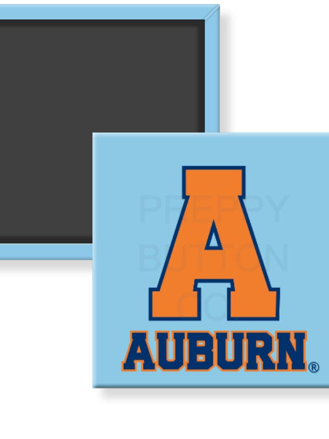 Auburn "A" Magnet for wholesale by Preppy Button Co. LLC.