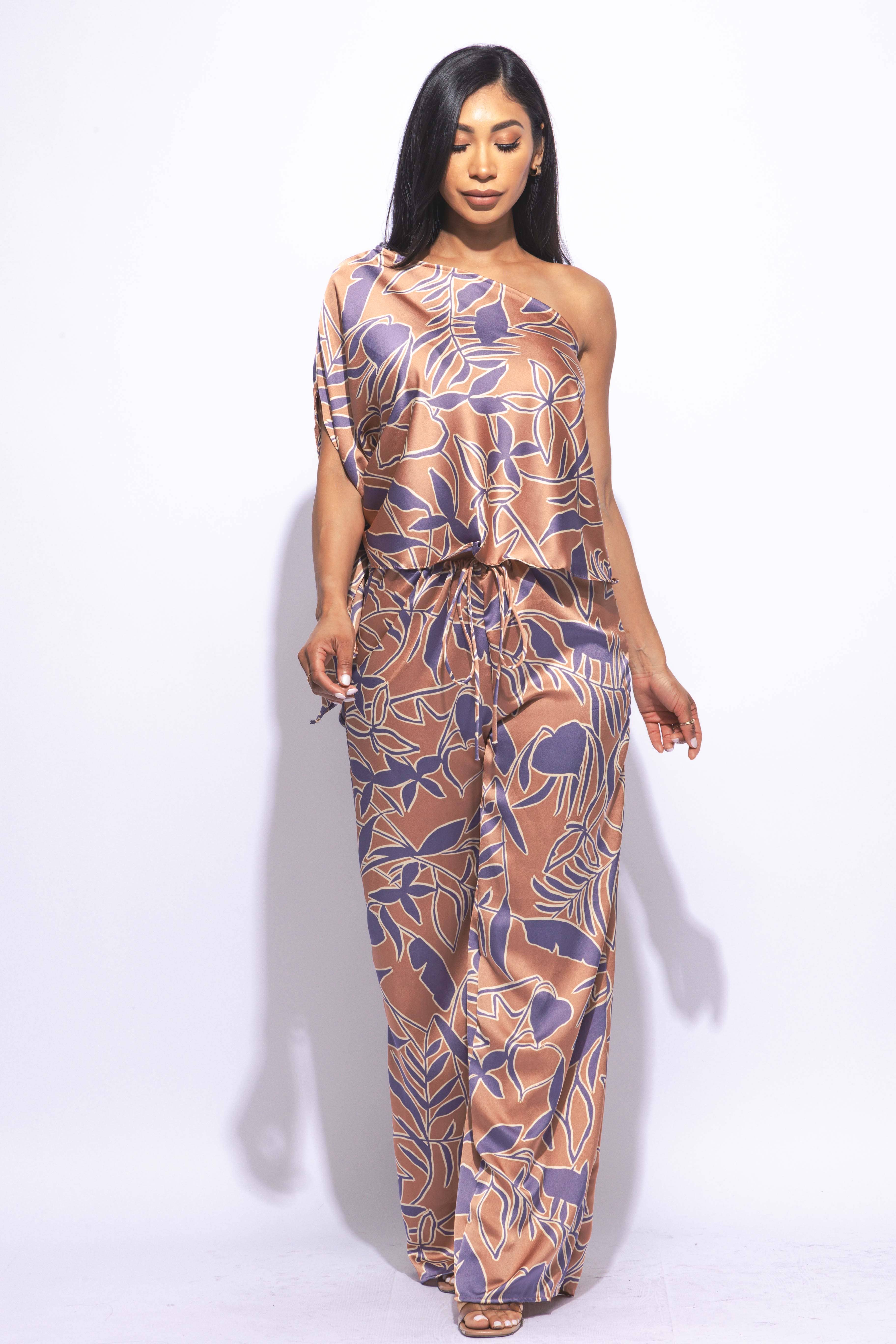 K Too - Vendita all'ingrosso Completo top e pantaloni (NON loungewear) - Donna - Completo in satin con una spalla e pantaloni a gamba larga14