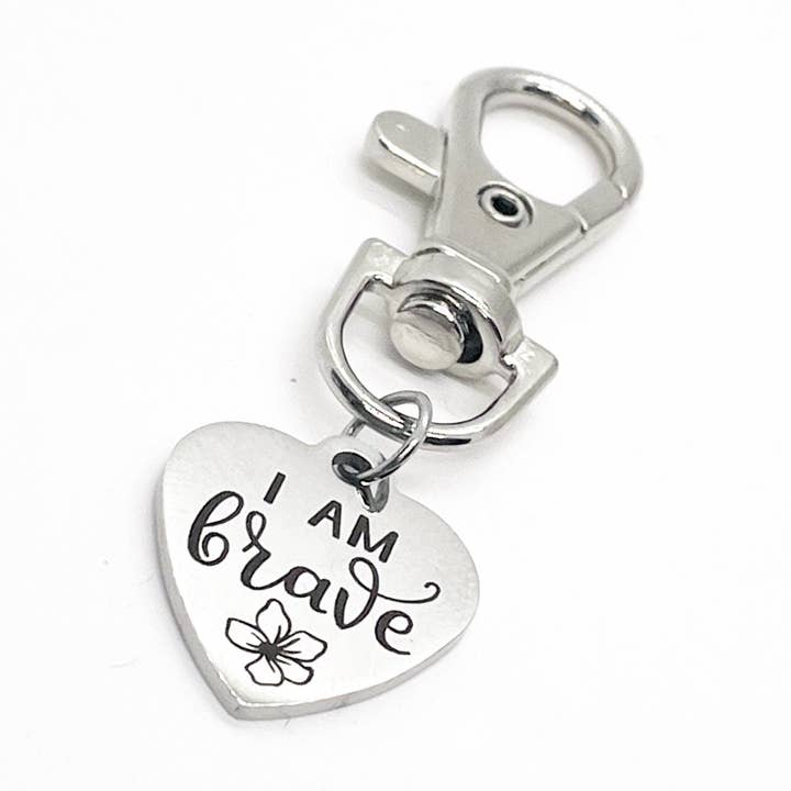 Affirmation Gift, I Am Brave Clip On Charm, Daughter Gift, Granddaughter Gift, Love Gift, Wife Gift, Son Gift, Love Reminder, Gift For Him for wholesale by JKCE Designs