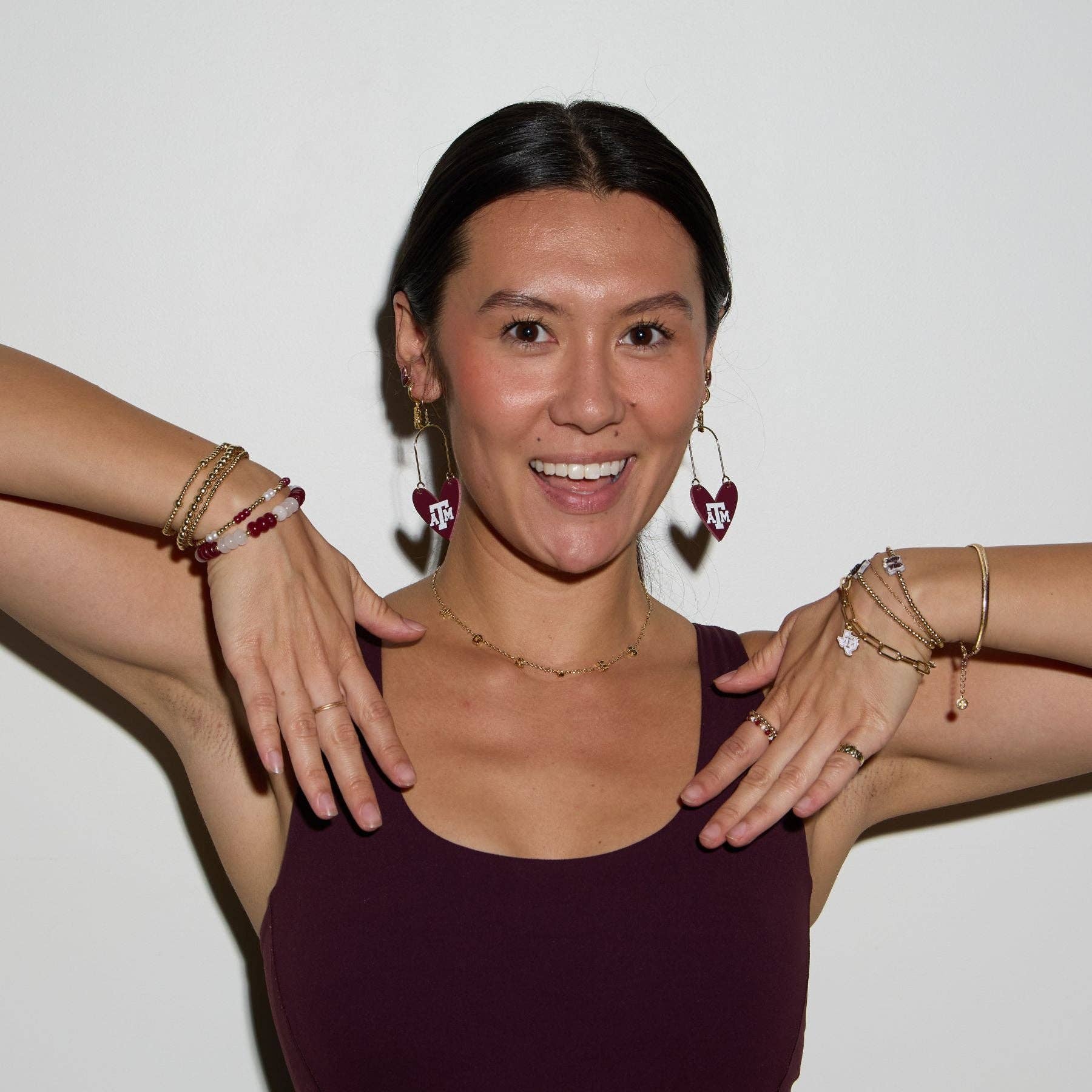 Nickel and Suede - Wholesale Pendant/Charm Necklace - Texas A&M University "AGGIES" Initial Necklace9