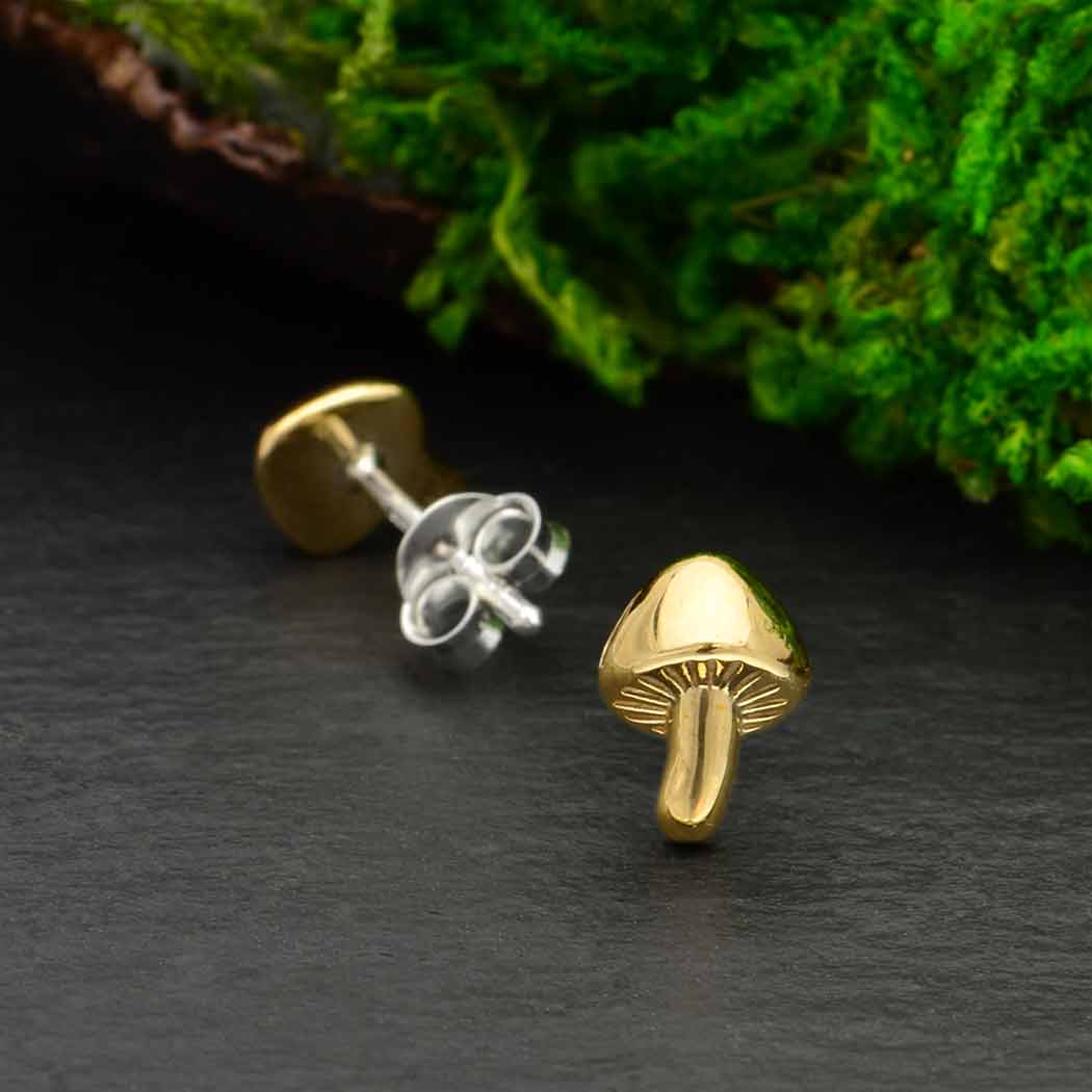 Nina Designs - Wholesale Stud/Post Earrings - Sterling Silver or Bronze Mushroom Post Earrings 8x6mm0