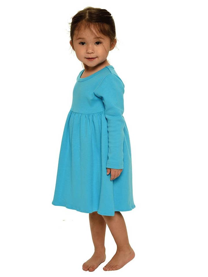 Infant Long Sleeve Empire Dress, Girls Solid Dresses for wholesale by MONAG