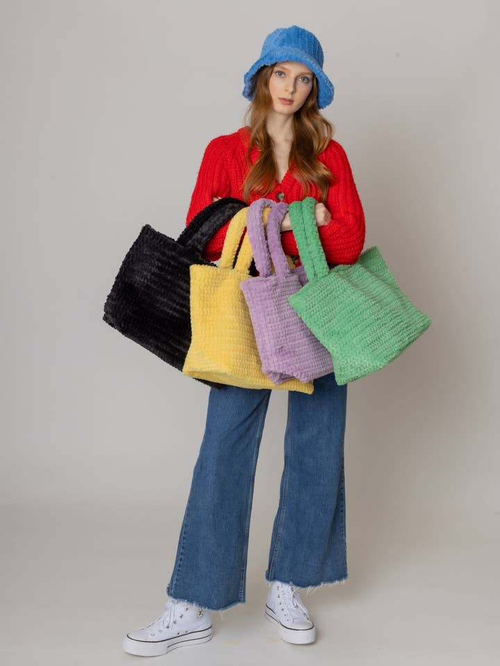 Fuzzy Fur Tote Bag for wholesale by Do Everything In Love®
