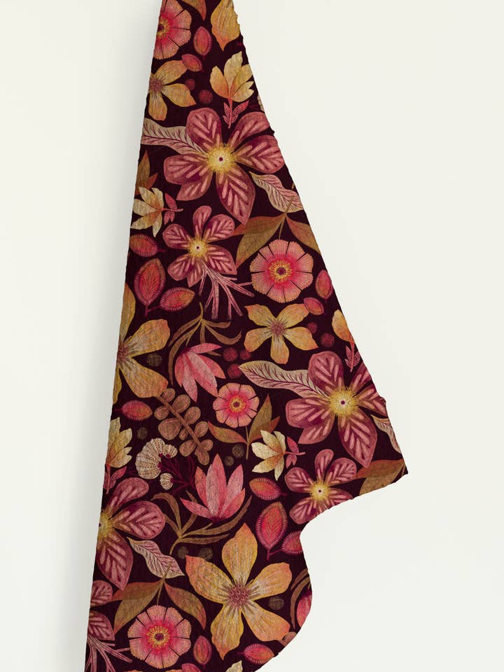 Conjunto de Vantagem de Cozinha – Pano de Cozinha, Toalha de Mão & 3 Panos de Loiça Spiced Petals por atacado de Yumi Baby Holland