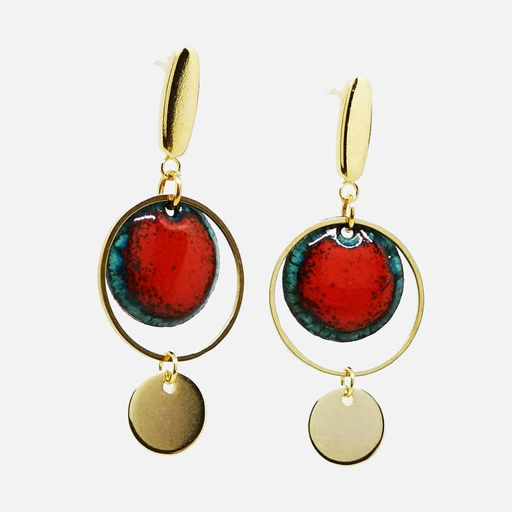 Boucles d'oreilles Ilona - Collection Magma pour la vente par Les Emaux Mline