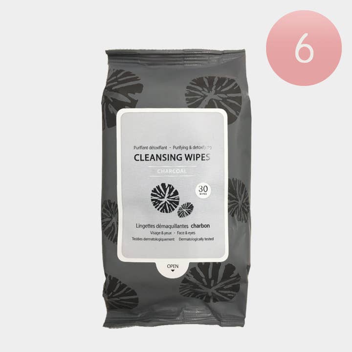 6PCS - Charcoal Cleansing Wipes for wholesale by Sensibling Corp.