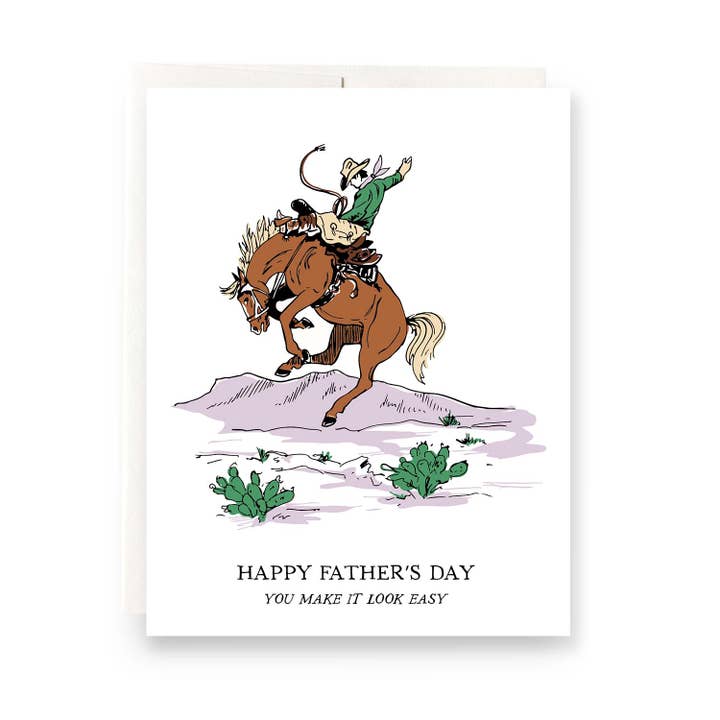 Bucking Bronc Father's Day Greeting Card for wholesale by Antiquaria