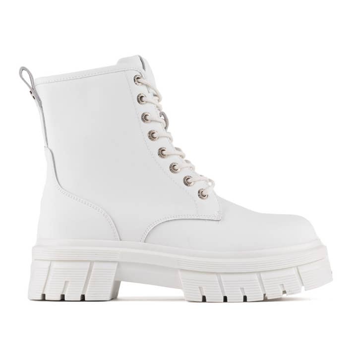 Etna leren bikerboot met veters - Beige voor wholesale door YUMAS