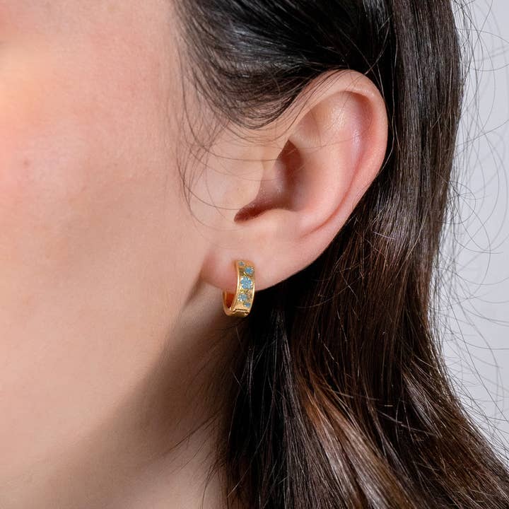 Fable England - Wholesale Hoop Earrings - FABLE Forget-Me-Not Mini Hoops