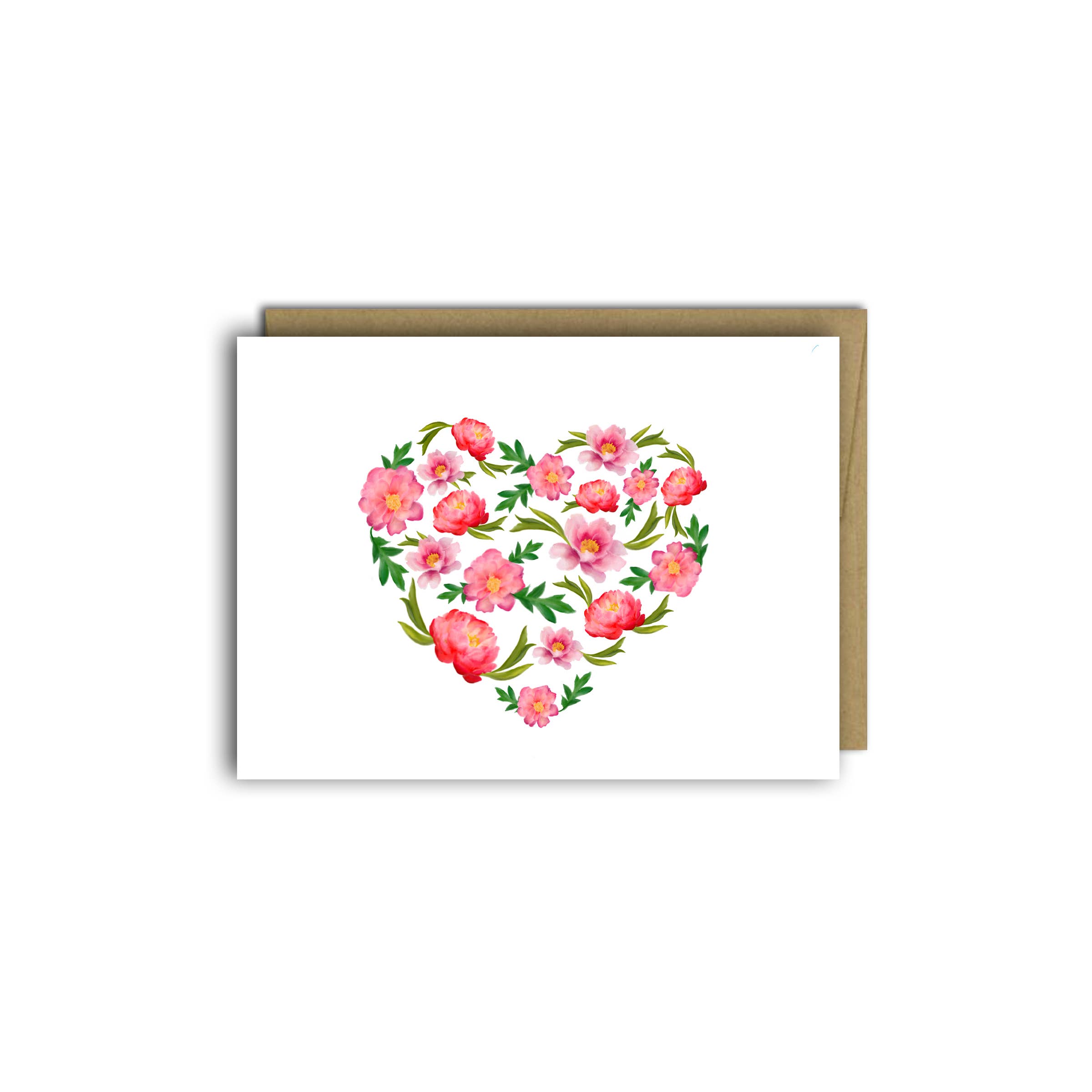 Fox & Crow Paper co. - Vente Cartes de Saint-Valentin - Carte de cœur de fleur, carte florale de Saint-Valentin, carte florale rose1