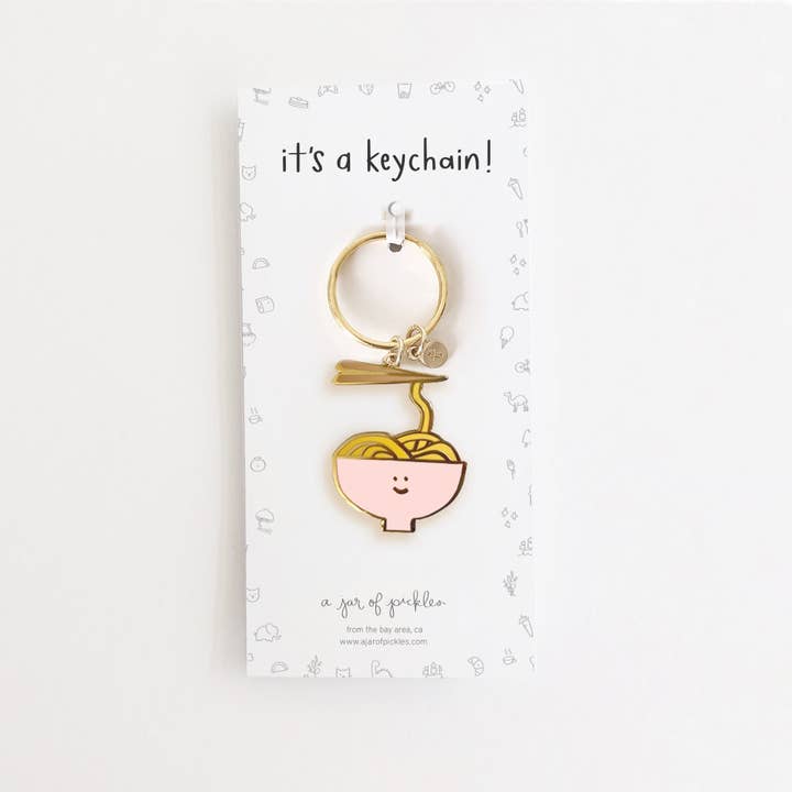 Llavero de esmalte con cuenco de fideos para venta al por mayor de A Jar Of Pickles