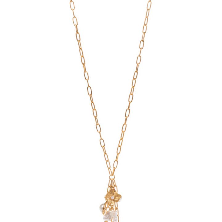 VG Y Shaped Vintage Pearl Shape Long Necklace for wholesale on Faire1