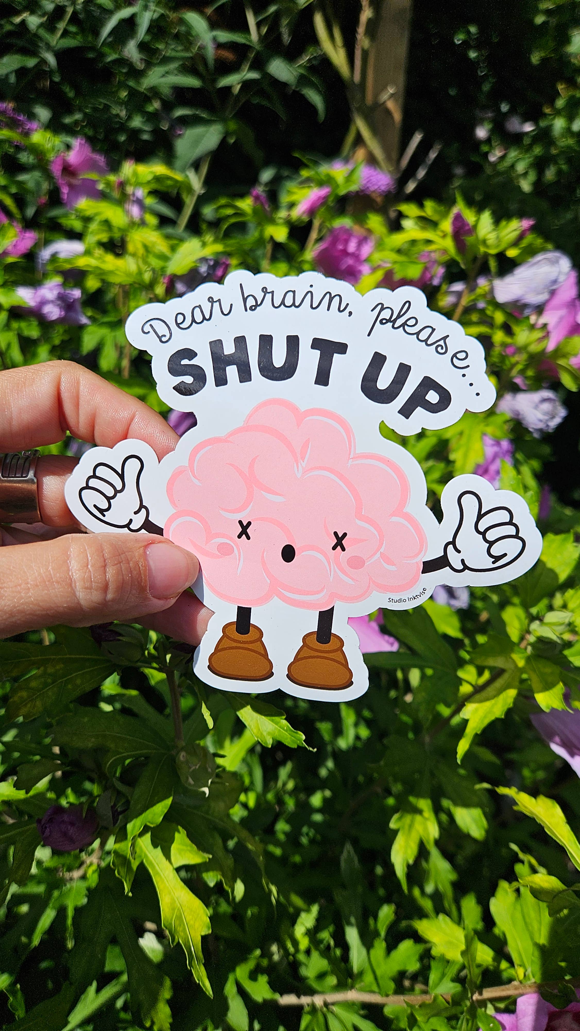 Studio Inktvis - Wholesale Sticker - Sticker Dear Brain, please shut up 1