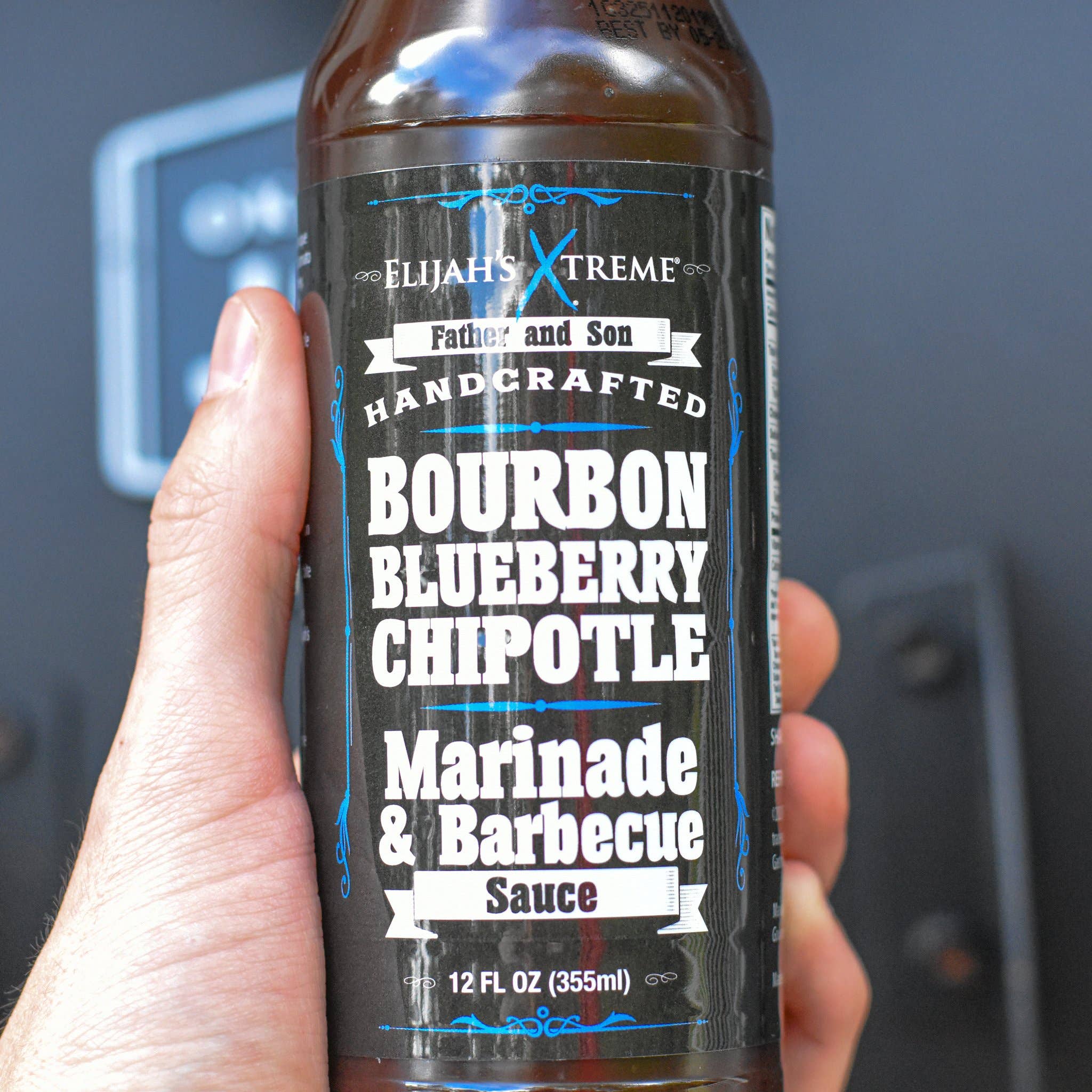 Elijah's Xtreme Gourmet Sauces - Vente Sauces barbecue - Sauce BBQ & Marinade Bourbon Myrtille Chipotle 355ml4