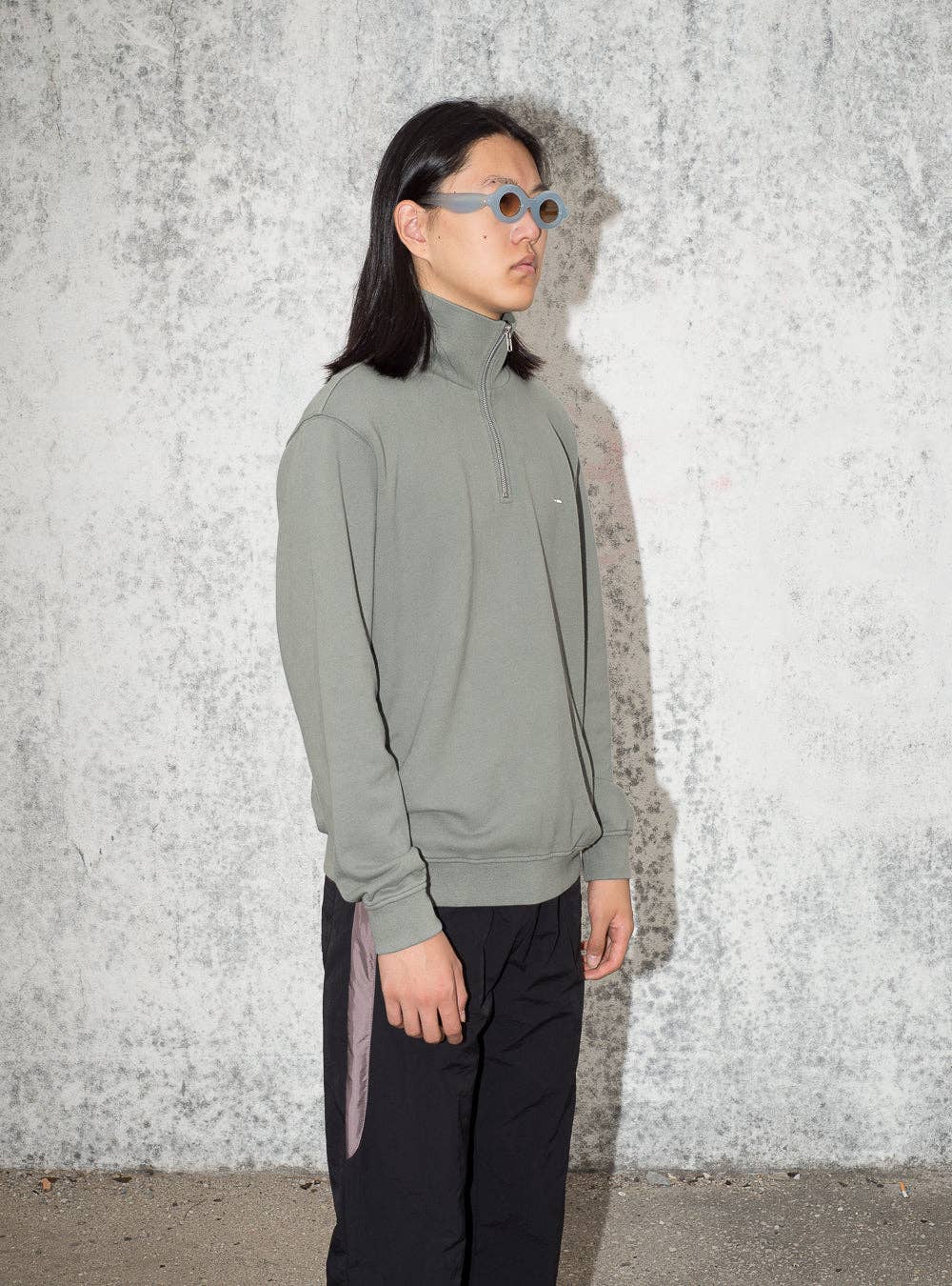 wetheknot - Wholesale Sweatshirt - Unisex - Half-zip sweatshirt (grey) — Organic cotton3