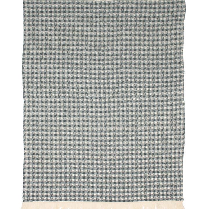 Jumbo Waffle Fringe Tea Towel Charcoal for wholesale by Harman Inc