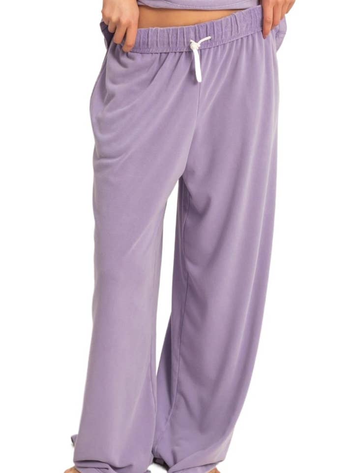 Fold Over Waist Wide Leg Sweatpant for wholesale by Vanilla Monkey