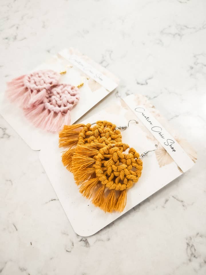 Macrame Øreringe for engroshandel hos Creative Chic Shop