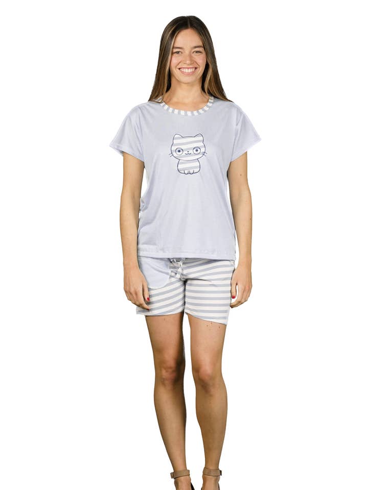 ITM Pyjama voor dames - gekleurde kat voor wholesale door ITM