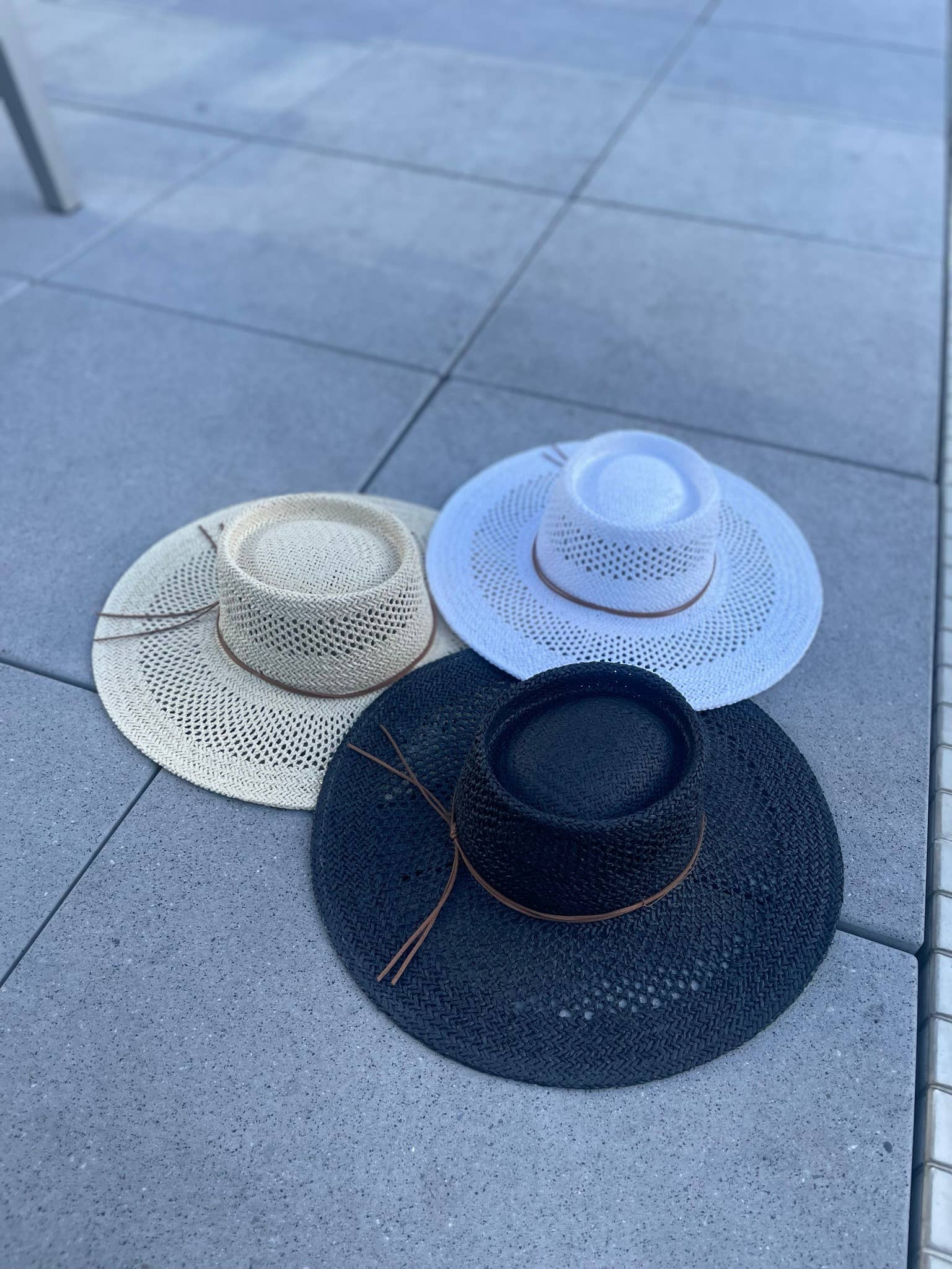 Love and Thyme - Wholesale Straw Hat - Women's - Summer Wide Brim PeekaBoo Weave Gambler Straw Hat8