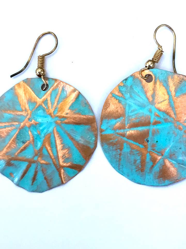 Turquoise Round PP Earrings for wholesale by Inspire Me Artworks