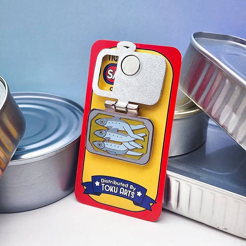 Toku Arts - Wholesale Lapel Pin/Button - Tightly Packed Sardines Enamel Pin1