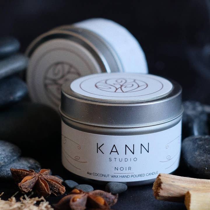 Noir Travel Candle 4oz for wholesale by KANN Studio