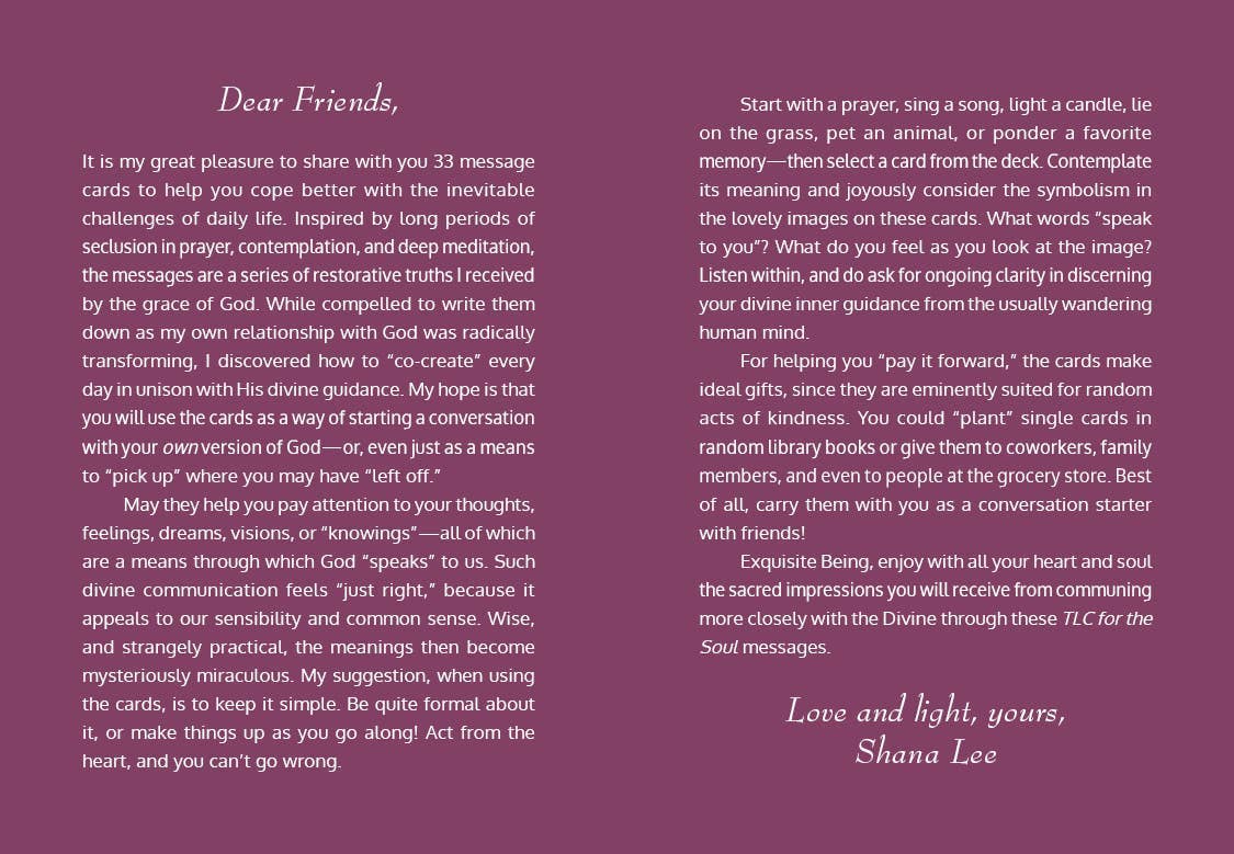 Schiffer Publishing - Wholesale Tarot Cards - TLC for the Soul: 33 Inspiring Messages of Comfort1