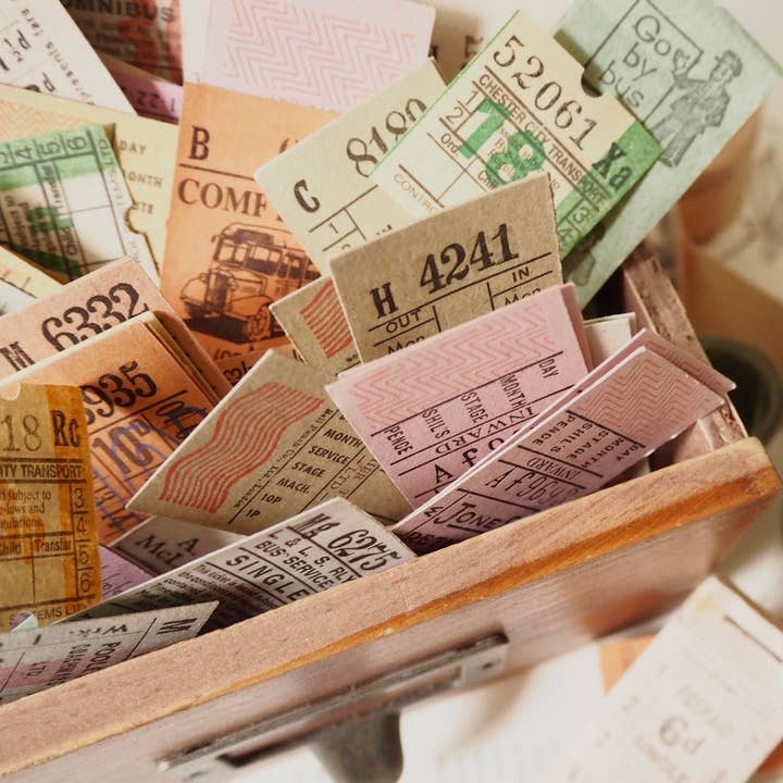 A pack of random Real Vintage Transport Tickets from UK and Australia. for wholesale by Little Forest Shop