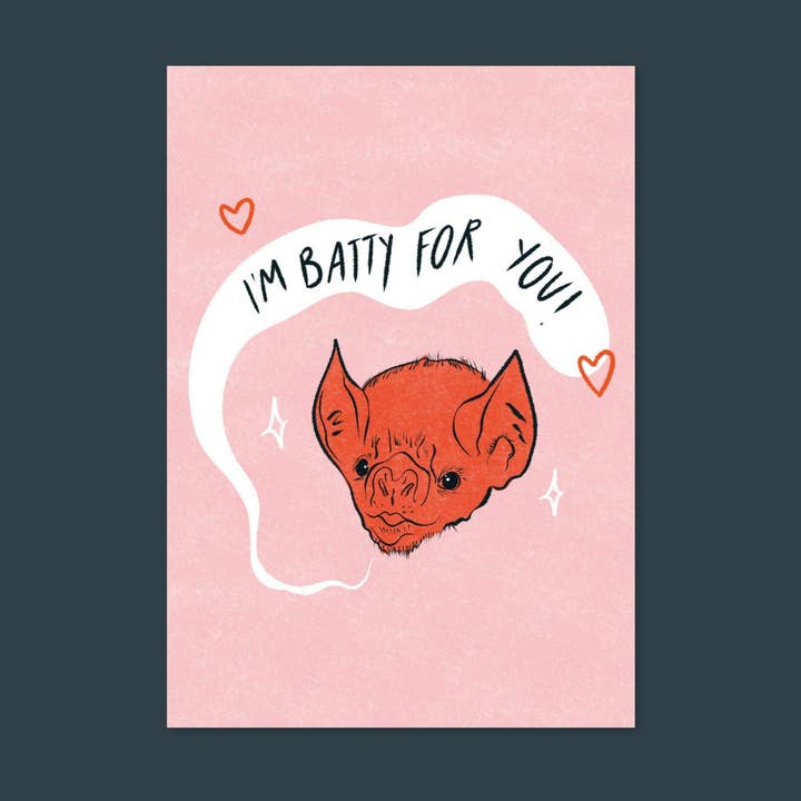 I'm Batty For You Halloween Postcard for wholesale by whatmabeldid