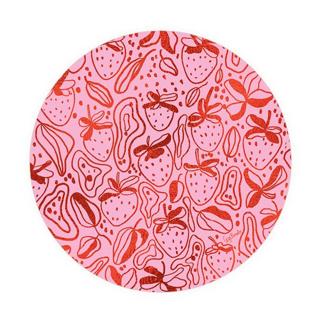 Pink Strawberries Seedlings Coaster for wholesale by Seedlings