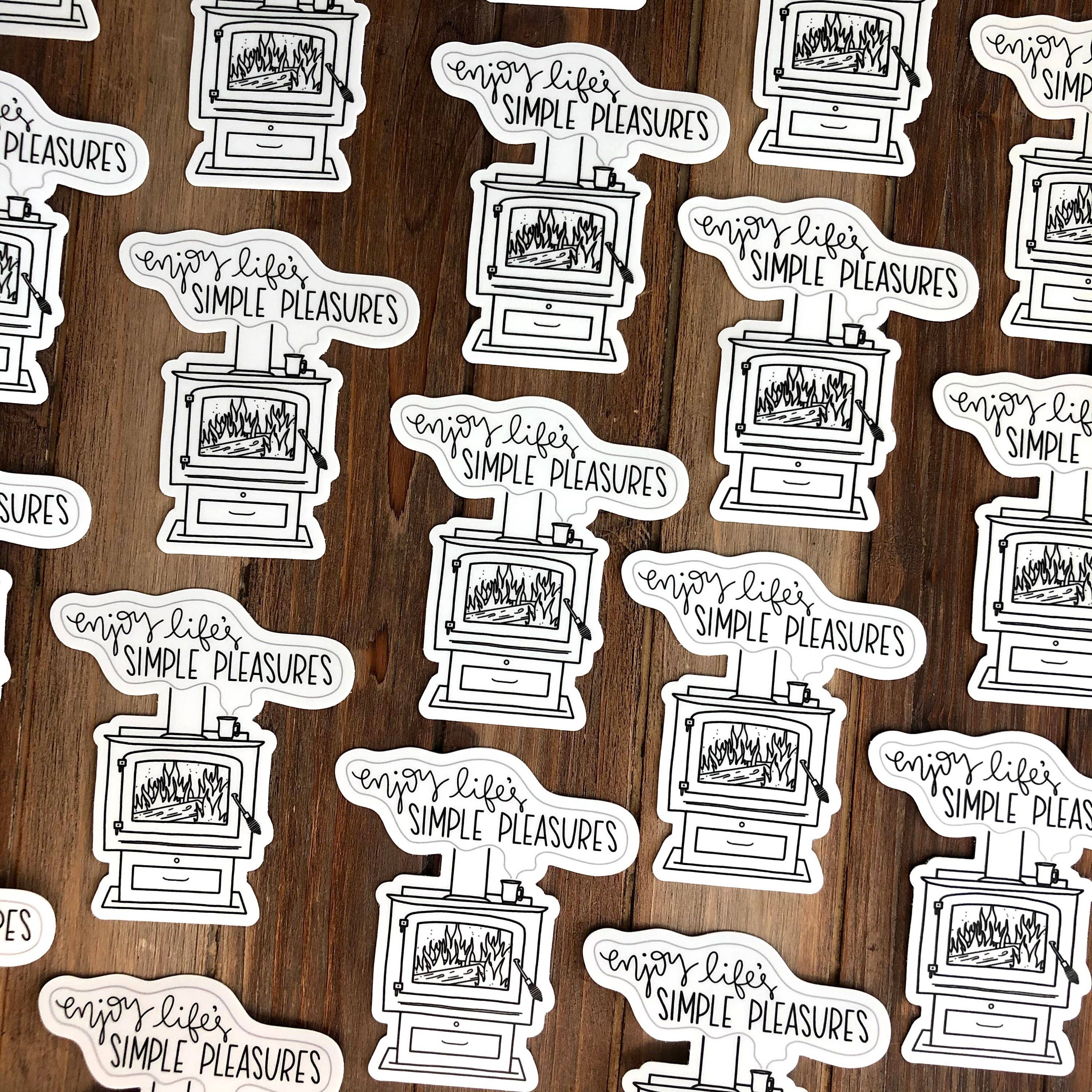 DoodleStation - Wholesale Sticker - Cozy Fireplace Vinyl Sticker "Enjoy Life's Simple Pleasures"3
