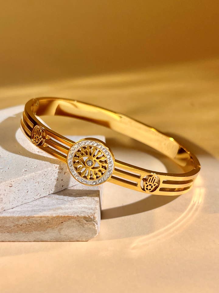 Bracelet  Jonc Soleil Divin en acier inoxydable pour la vente par COSMOS