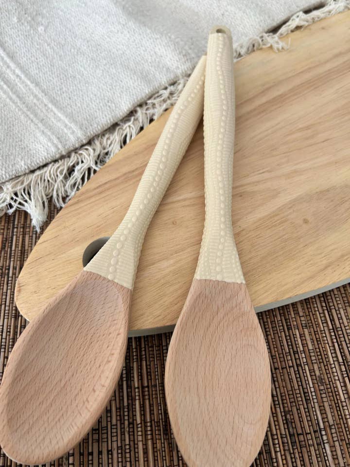 Naples Yellow Salad Server Spoons for wholesale by Oh The Places We Go Shop