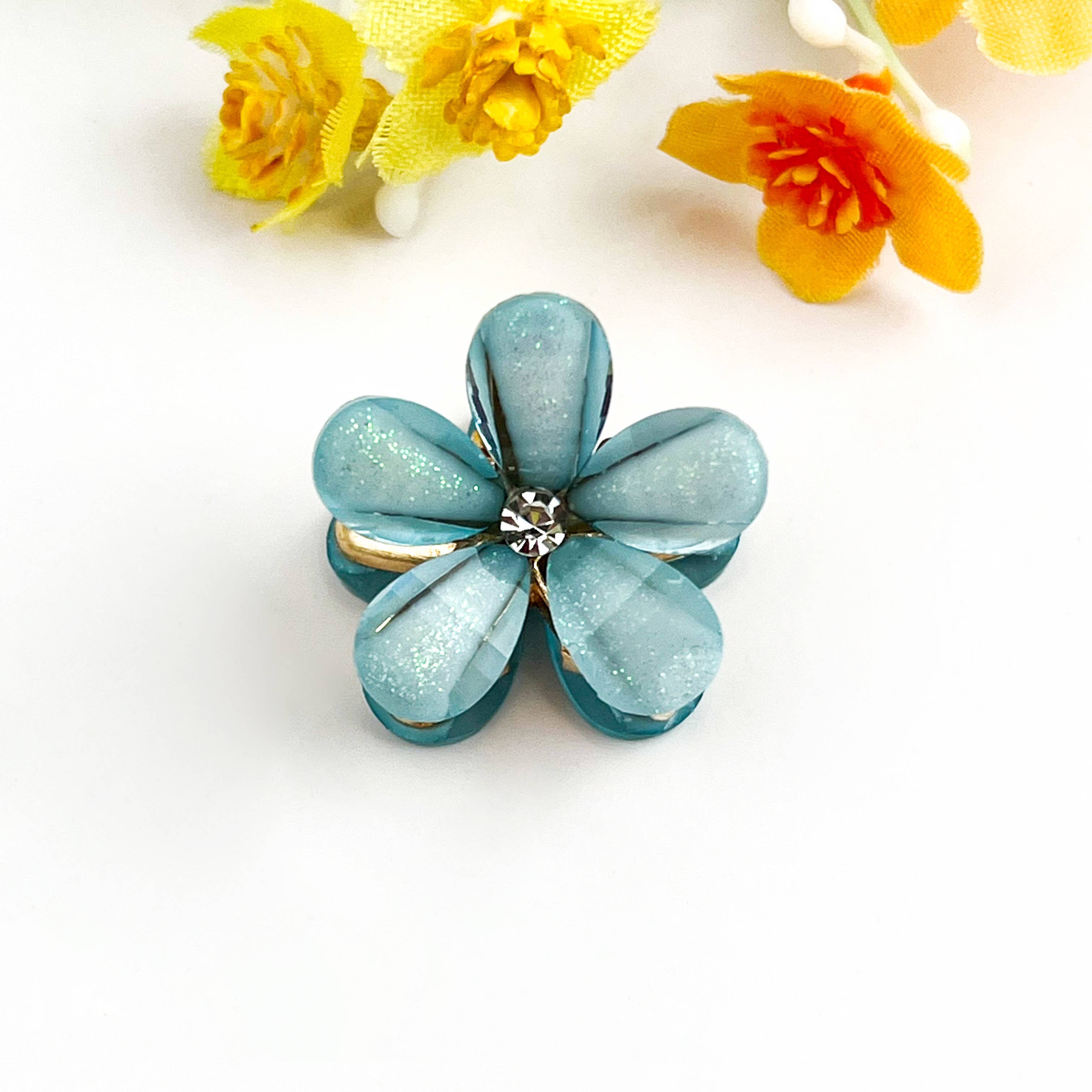 mildstyles - Vente Pince à cheveux – femme - Élégante Mini Pince à Cheveux Étincelante à Motif Floral2